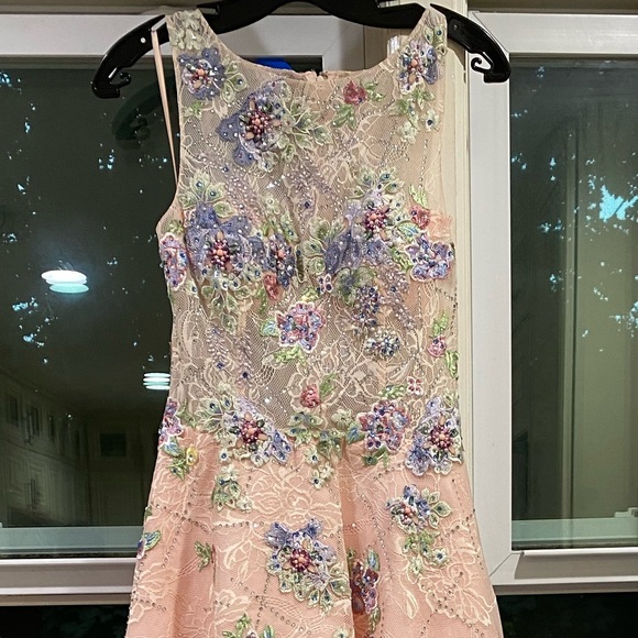 Colette by MonCheri hi and low beaded lace gown - Picture 5 of 11